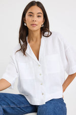 RE: Union Meander White Linen Boxy SS Shirt - White