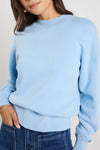 Ivy + Jack Motivation Ice Blue Funnel Neck Fine Knit Jumper