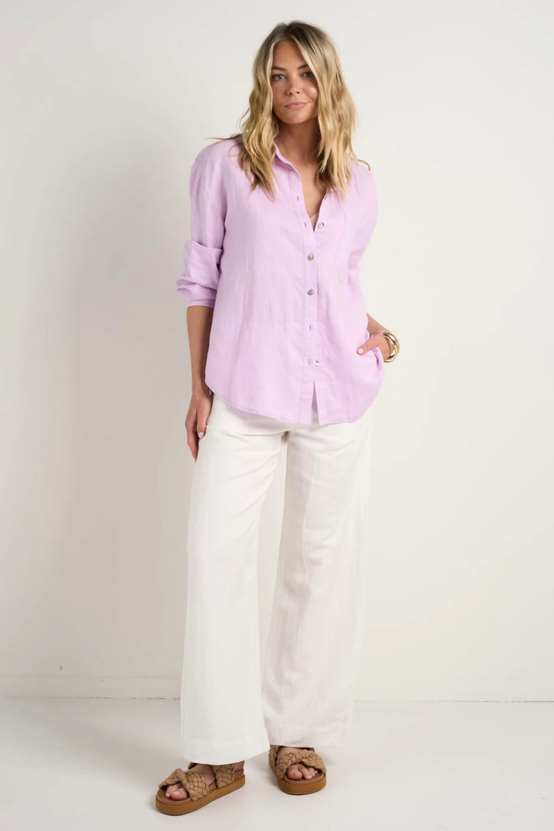 RE: Union Optimum Lilac Linen Oversized Shirt - Lilac