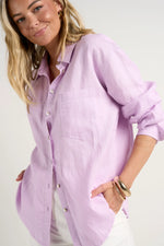 RE: Union Optimum Lilac Linen Oversized Shirt - Lilac