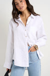 RE: Union Optimum White Linen Oversized Shirt - White