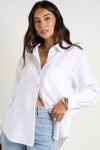 RE: Union Optimum White Linen Oversized Shirt - White
