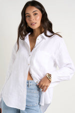 RE: Union Optimum White Linen Oversized Shirt - White