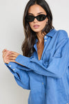 RE: Union Optimum True Blue Linen Oversized Shirt - True Blue