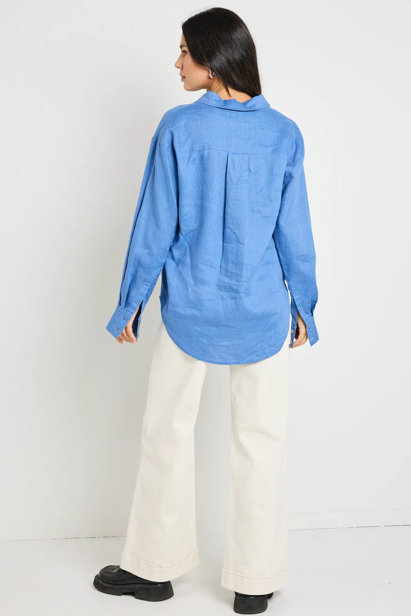 RE: Union Optimum True Blue Linen Oversized Shirt - True Blue