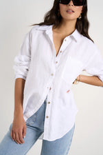 RE: Union Optimum White Linen Oversized Shirt - White