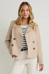 Stories Be Told Pathway Taupe Cropped Trench Coat