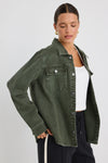 Among The Brave Penny Dark Khaki Denim Shacket - Dark Khaki
