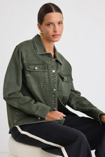 Among The Brave Penny Dark Khaki Denim Shacket - Dark Khaki