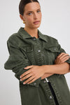Among The Brave Penny Dark Khaki Denim Shacket - Dark Khaki