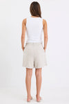 Stories Be Told Literal Natural Linen Pleat Front Shorts