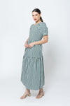 Leila + Luca Prediction S/S Maxi Dress - Forest Green Check