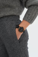 The Horse Watch - Limited Edition Resin (Brown Tortoise, Matte Black/Rose Gold Dial, Black Leather)