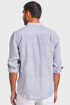 The Academy Brand Rory Linen Shirt -Navy Stripe