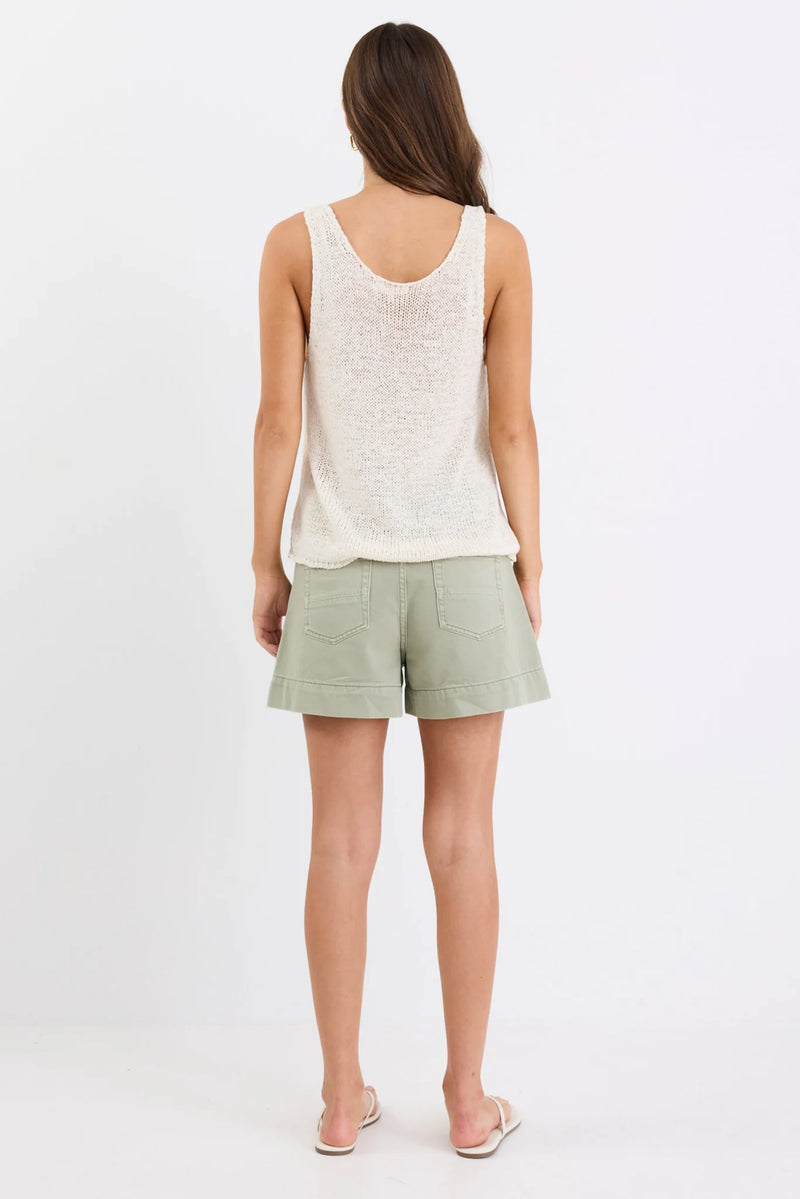 Among The Brave Rumble Khaki Denim Shorts - Khaki