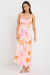 By Rosa Romance Sunset Print Strappy Floaty Maxi Dress