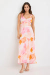 By Rosa Romance Sunset Print Strappy Floaty Maxi Dress