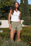 Among The Brave Rumble Khaki Denim Shorts - Khaki