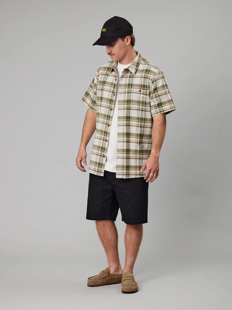 Just Another Fisherman Schooner SS Shirt - Lichen/Sand Check