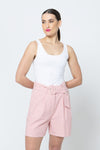 Seeking Lola Georgie Pleated Shorts - Gelato Linen