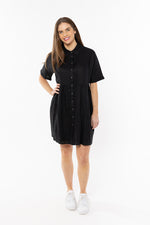 Seeking Lola Easy Breezy Dress - Black Linen