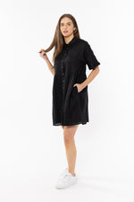 Seeking Lola Easy Breezy Dress - Black Linen