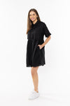 Seeking Lola Easy Breezy Dress - Black Linen