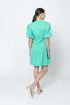 Seeking Lola Pleats Please Dress - Green Linen