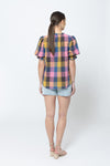 Seeking Lola Relaxed Butterfly Top - Textured Check