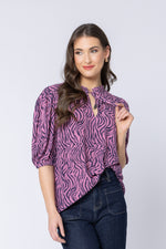 Seeking Lola Hopeful Top - Animal Navy Pink