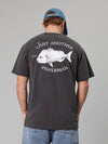 Just Another Fisherman Snapper Logo Tee - Aged Washed Black