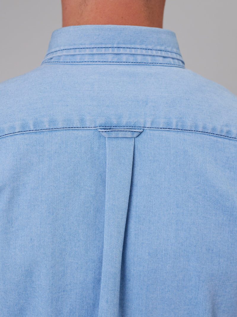 Just Another Fisherman Stamp Denim Work Shirt - Light Blue