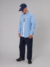 Just Another Fisherman Stamp Denim Work Shirt - Light Blue