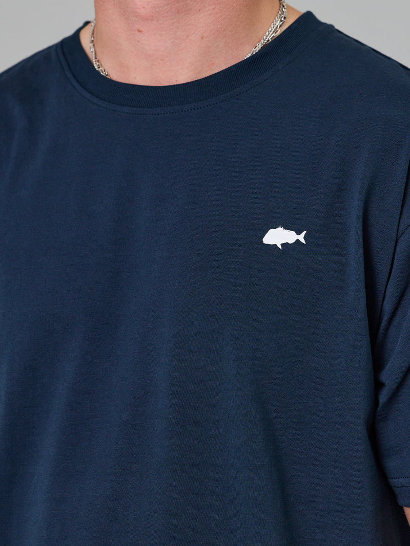 Just Another Fisherman Stamp Sea Tee - Navy