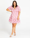 Sass Jemima Wrap Front Mini Dress - Pink Paisley