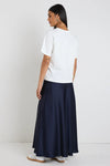 By Rosa Preserve Navy Floaty Satin Bias Maxi Skirt - Navy