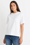 Stories Be Told Street Ivory Crew Neck Short Sleeved Boxy Tee - White