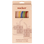 Sucker Reusable Glass Drinking Straws - Multi