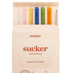 Sucker Reusable Glass Cocktail Straws - Multi