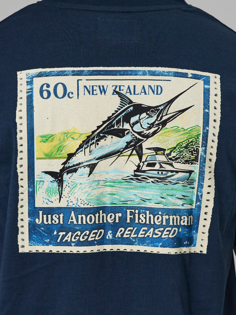 Just Another Fisherman Tagged & Released Sea Tee - Navy