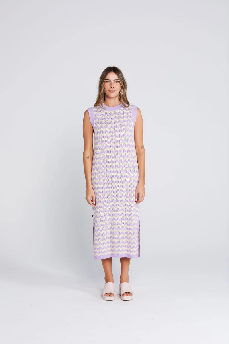 Thing Thing Squiggle Tank Dress - Creamy Lilac