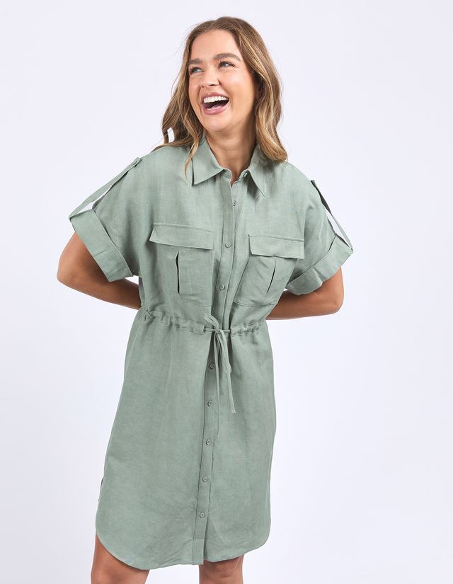 Foxwood Willow Shirt Dress - Iceberg Green