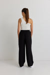 Stories Be Told Townie Onyx Velvet Stripe Side Wide Leg Pants