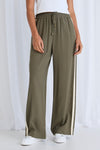 Stories Be Told Townie Stripe Side Tape Wide Leg Pant - Olive