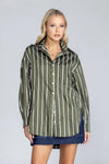 Blak Two Makes One Shirt - Forest With White Stripe