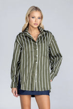 Blak Two Makes One Shirt - Forest With White Stripe