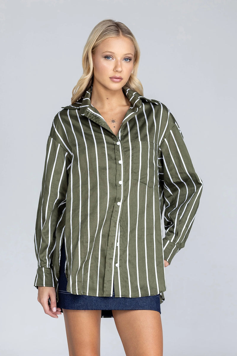 Blak Two Makes One Shirt - Forest With White Stripe