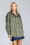 Blak Two Makes One Shirt - Forest With White Stripe