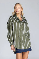 Blak Two Makes One Shirt - Forest With White Stripe