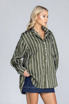 Blak Two Makes One Shirt - Forest With White Stripe